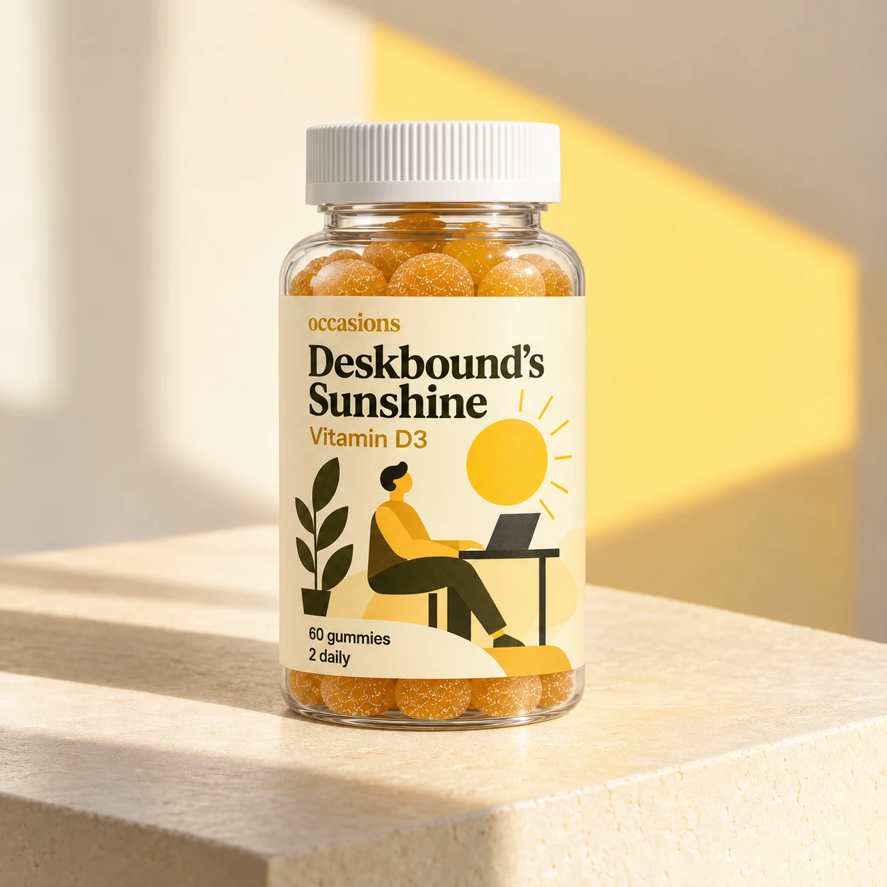 Deskbound’s Sunshine concept packaging — Vitamin D3